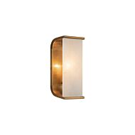 Abbott 1-Light Wall Sconce in Vintage Brass with Alabaster