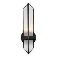 Cairo 1-Light Wall Sconce in Urban Bronze with Clear Ribbed Glass