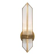 Cairo 1-Light Wall Sconce in Vintage Brass with Clear Ribbed Glass