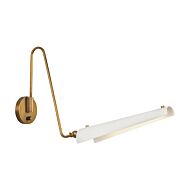Osorio LED Bathroom Vanity Light in Matte White with Vintage Brass