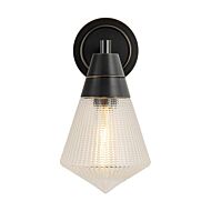 Willard 1-Light Wall Sconce in Urban Bronze with Clear Prismatic Glass