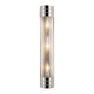 Willard 3-Light Bathroom Vanity Light in Polished Nickel with Clear Prismatic Glass