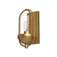 Cyrus 1-Light Bathroom Vanity Light in Aged Gold with Clear Glass