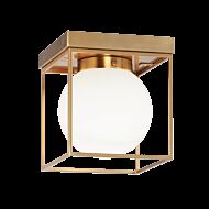 Matteo Squircle 1 Light Ceiling Light In Aged Gold Brass