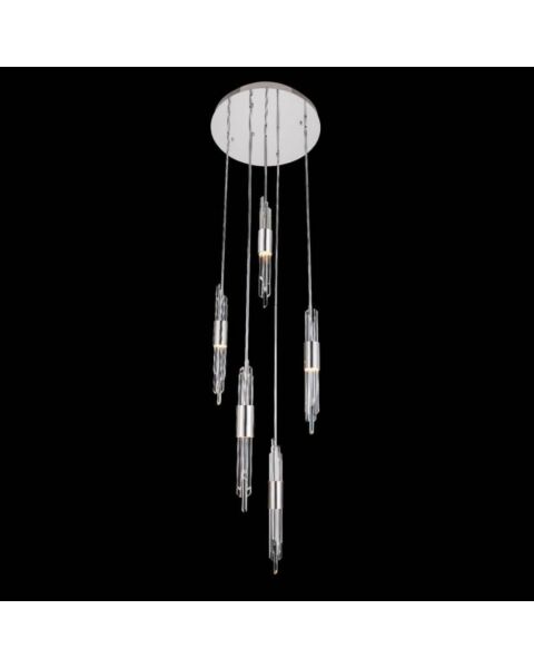 Lucca 5 Light Multi Drop Foyer in Polished Chrome