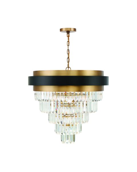 Savoy House Marquise 9 Light Chandelier in Matte Black with Warm Brass Accents
