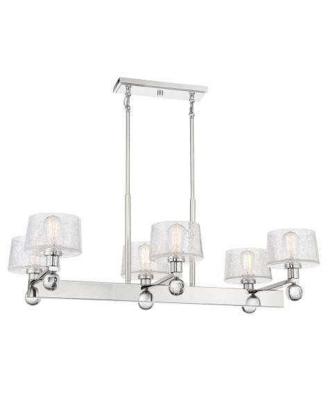 Savoy House Hanover 6 Light Linear Chandelier in Polished Nickel