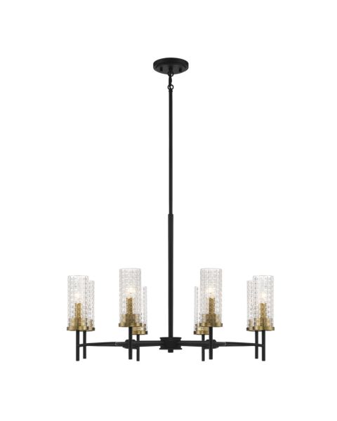 Savoy House Marcello 8 Light Chandelier in Matte Black with Warm Brass Accents