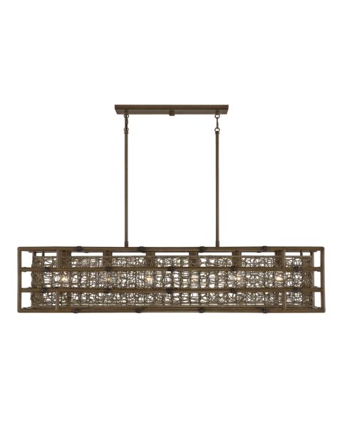 Savoy House Treviso 6 Light Linear Chandelier in Grapevine