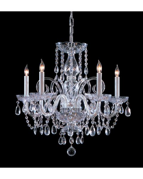 Crystorama Traditional Crystal 5 Light 21 Inch Traditional Chandelier in Polished Chrome with Clear Spectra Crystals