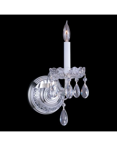 Crystorama Traditional Crystal 9 Inch Wall Sconce in Polished Chrome with Clear Spectra Crystals