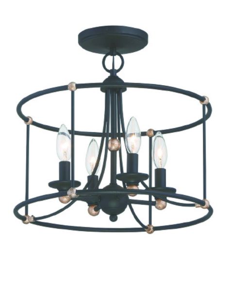 Minka Lavery Westchester Couty 4 Light Ceiling Light in Sand Coal With Skyline Gold Leaf