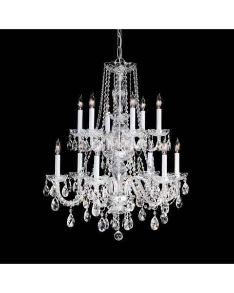 Crystorama Traditional Crystal 12 Light 32 Inch Traditional Chandelier in Polished Chrome with Clear Swarovski Strass Crystals