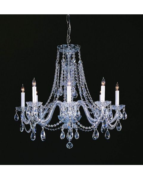 Crystorama Traditional Crystal 8 Light 26 Inch Traditional Chandelier in Polished Chrome with Clear Swarovski Strass Crystals