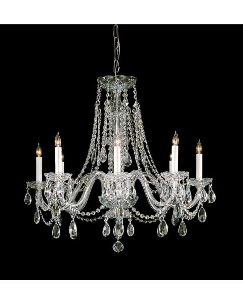 Crystorama Traditional Crystal 8 Light 26 Inch Traditional Chandelier in Polished Brass with Clear Swarovski Strass Crystals