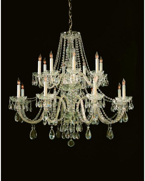 Crystorama Traditional Crystal 16 Light 34 Inch Traditional Chandelier in Polished Brass with Clear Swarovski Strass Crystals