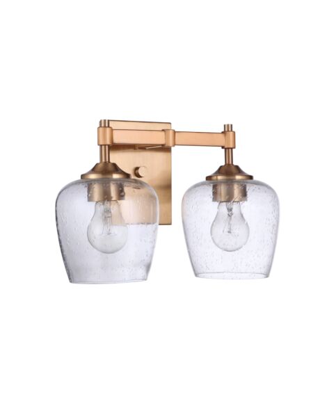 Craftmade Stellen 2-Light Bathroom Vanity Light in Satin Brass