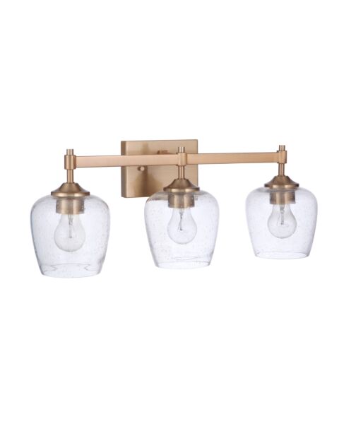 Craftmade Stellen 3-Light Bathroom Vanity Light in Satin Brass