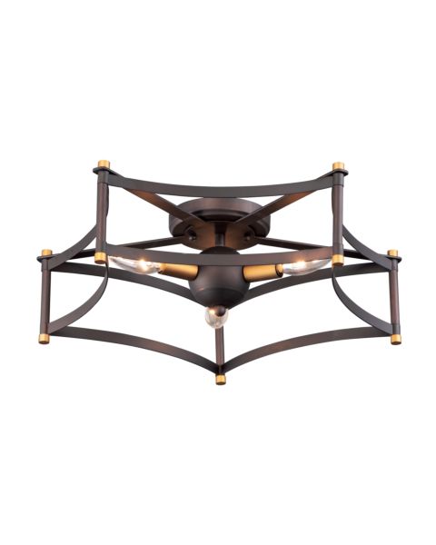  Wellington Ceiling Light in Oil Rubbed Bronze and Antique Brass