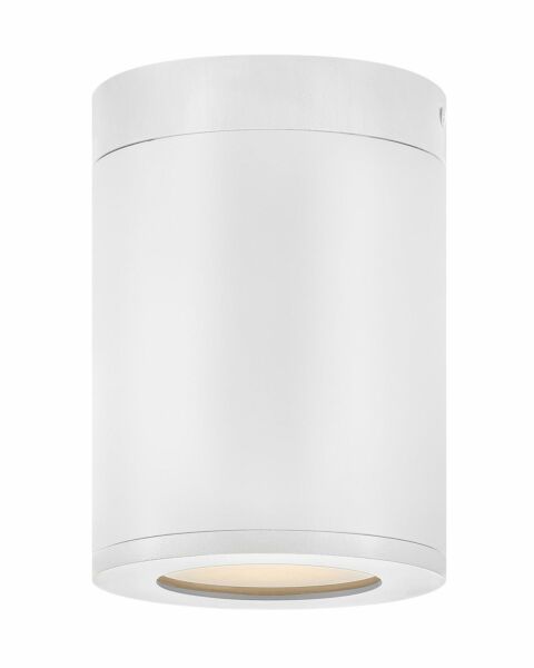 Hinkley Silo 1-Light Flush Mount Outdoor Ceiling Light In Satin White