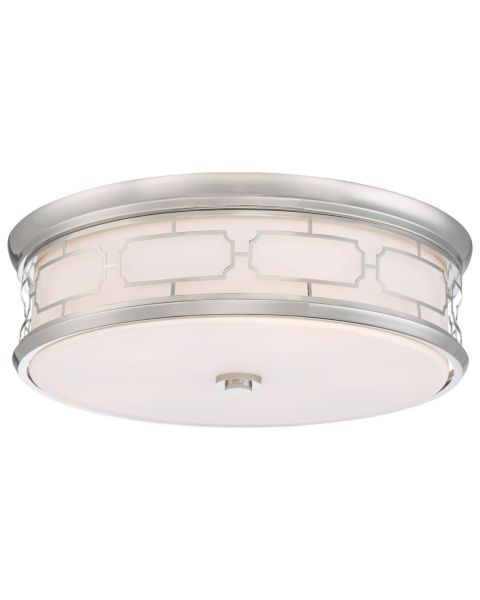 Minka Lavery LED Etched Glass Ceiling Light in Polished Nickel