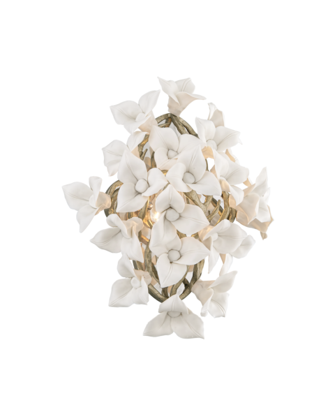Corbett Lily Wall Sconce in Enchanted Silver Leaf
