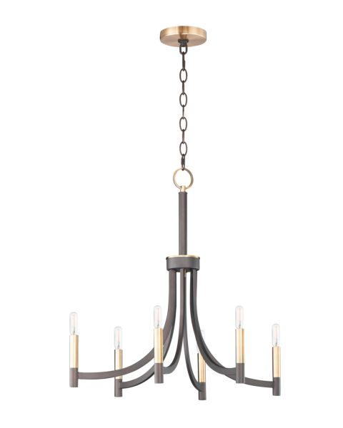  Lyndon  Transitional Chandelier in Bronze and Antique Brass