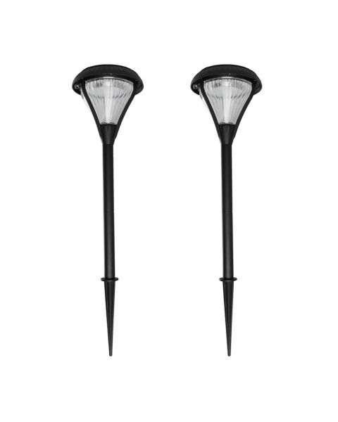 Premier Solar Garden Light 2-Light LED Garden Lights - 2 Pack in Black