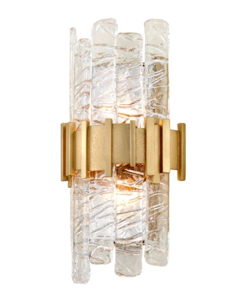 Corbett Ciro 2 Light Wall Sconce in Antique Silver Leaf Stainless