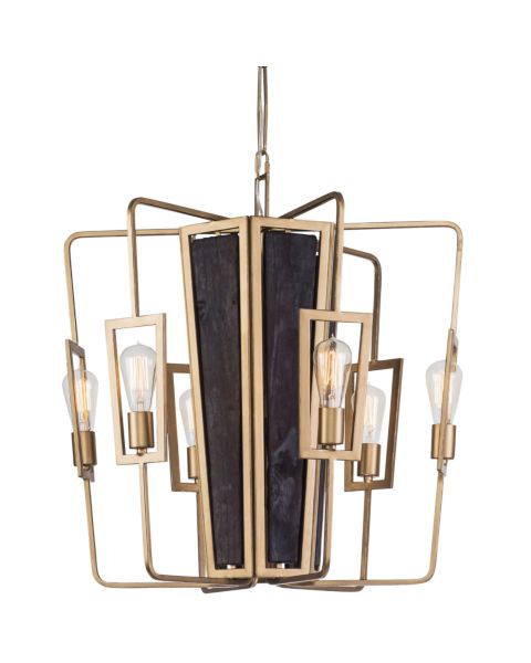  Madeira Modern Farmhouse Chandelier in Rustic Gold and Madeira
