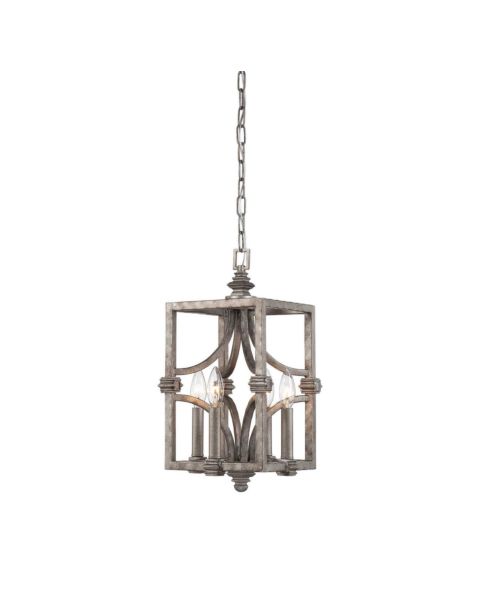 Savoy House Structure 4 Light Pendant in Aged Steel