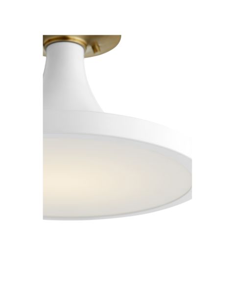Quorum Bugle 15 Inch Semi Flush Ceiling Light in Studio White