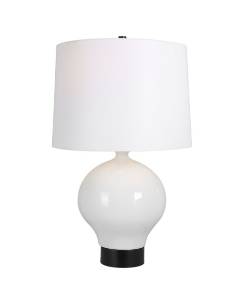 Uttermost 1-Light Collar Gloss White Table Lamp
