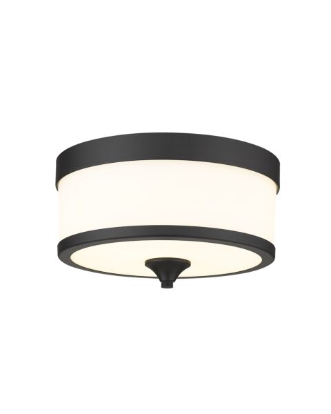 Z-Lite Cosmopolitan 3-Light Flush Mount Ceiling Light In Matte Black