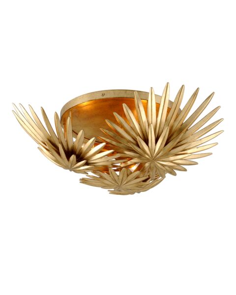 Savvy 3-Light Semi-Flush Mount Ceiling Light in Vintage Gold Leaf