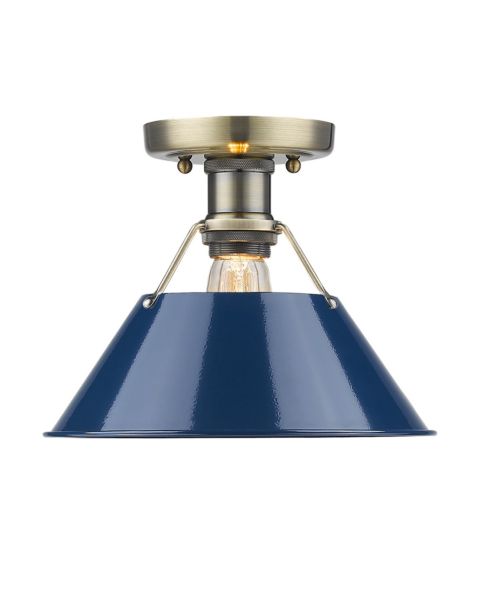 Golden Orwell 10 Inch Ceiling Light in Aged Brass