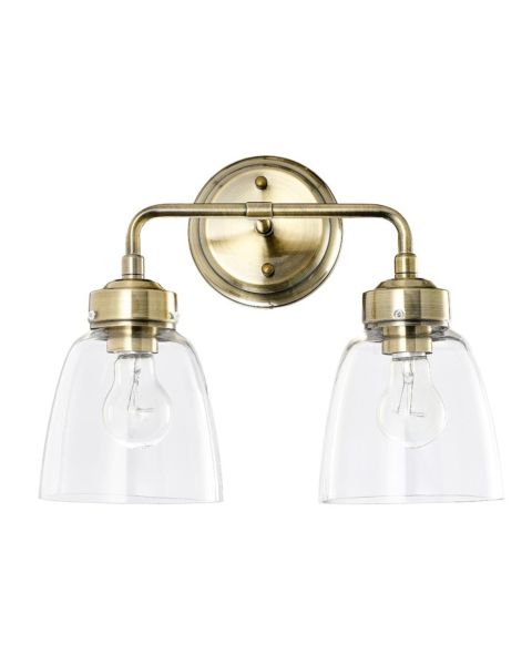 Varaluz Helena 2 Light 12 Inch Bathroom Vanity Light in Antique Brass