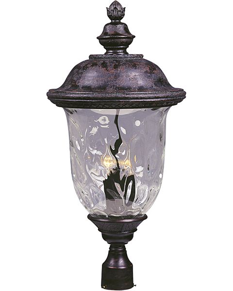 Maxim Carriage House DC 3 Light 29 Inch Outdoor Post Lantern in Bronze