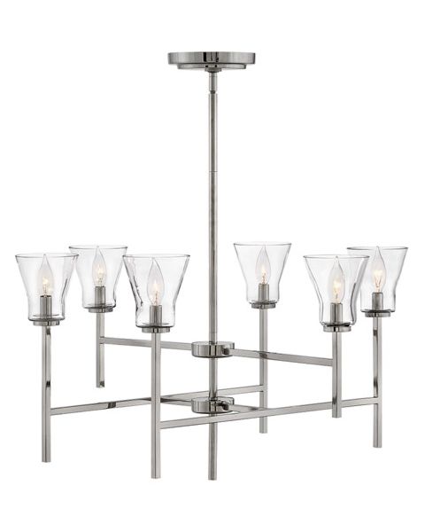 Arden 6-Light Two Tier Chandelier in Polished Antique Nickel