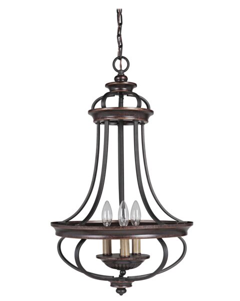 Craftmade Stafford 3-Light 16" Foyer Light in Aged Bronze with Textured Black