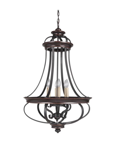 Craftmade Stafford 6-Light 23" Foyer Light in Aged Bronze with Textured Black