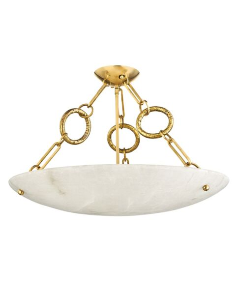 Yadira 6-Light Semi-Flush Mount Ceiling Light in Vintage Brass