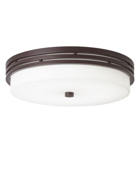 Kichler Ceiling Space Etched Opal Flush Mount in Olde Bronze