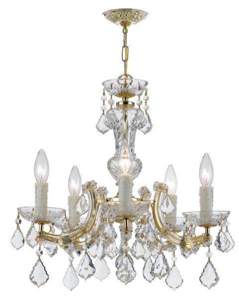Crystorama Maria Theresa 5 Light 19 Inch Mini Chandelier in Gold with Clear Swarovski Strass Crystals