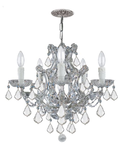 Crystorama Maria Theresa 6 Light 17 Inch Mini Chandelier in Polished Chrome with Clear Swarovski Strass Crystals