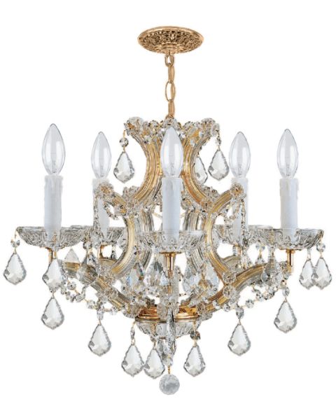 Crystorama Maria Theresa 6 Light 17 Inch Mini Chandelier in Gold with Clear Swarovski Strass Crystals