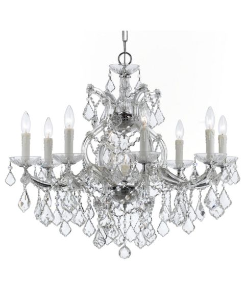 Crystorama Maria Theresa 9 Light 23 Inch Traditional Chandelier in Polished Chrome with Clear Spectra Crystals