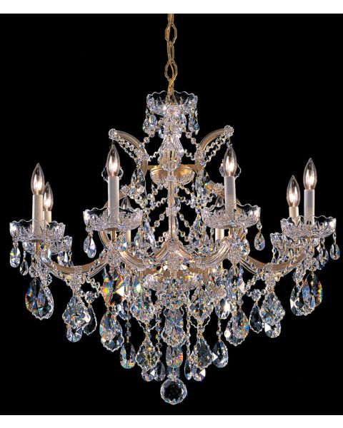 Crystorama Maria Theresa 9 Light 27 Inch Traditional Chandelier in Gold with Clear Swarovski Strass Crystals