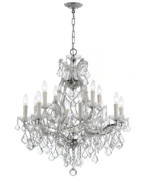 Crystorama Maria Theresa 13 Light 27 Inch Traditional Chandelier in Polished Chrome with Clear Spectra Crystals