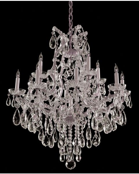 Crystorama Maria Theresa 13 Light 32 Inch Traditional Chandelier in Polished Chrome with Clear Swarovski Strass Crystals